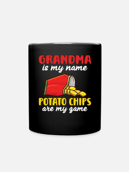 Kartoffelchips Geschenk - Tasse einfarbig - Schwarz