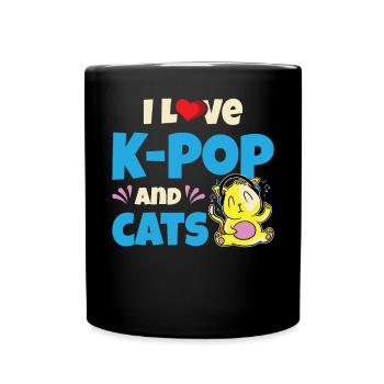 Ich liebe K-Pop | Anime-| Südkorea | Popmusik - Tasse einfarbig - Schwarz - Vorne