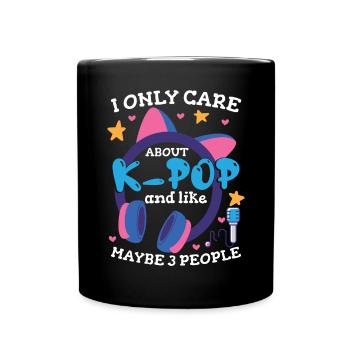 Je ne me soucie que de la K-Pop et j’aime 3 personnes - Mug uni - noir - Devant
