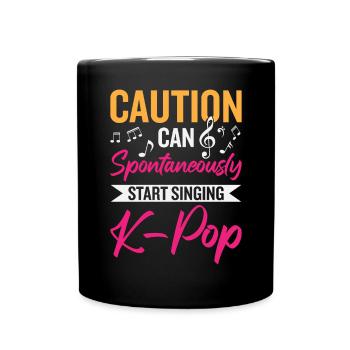Peut spontanément commencer à chanter de la K-pop - Mug uni - noir - Devant