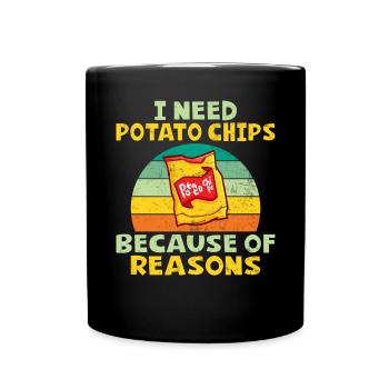 Cadeau de croustilles - Mug uni - noir - Devant