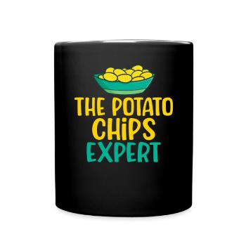 Kartoffelchips Geschenk - Tasse einfarbig - Schwarz - Vorne