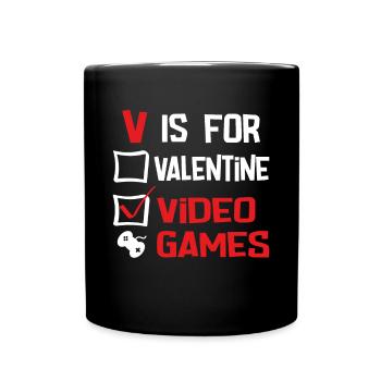 V is for valentine video games - Tasse einfarbig - Schwarz - Vorne