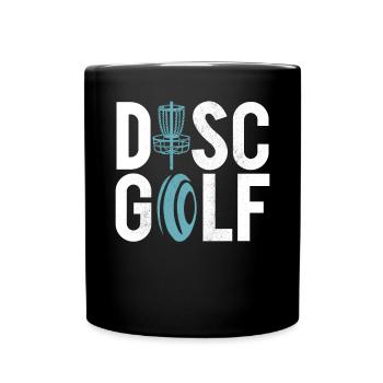 Lustiges Disc Golf & Ultimate Frisbee Spieler - Tasse einfarbig - Schwarz - Vorne