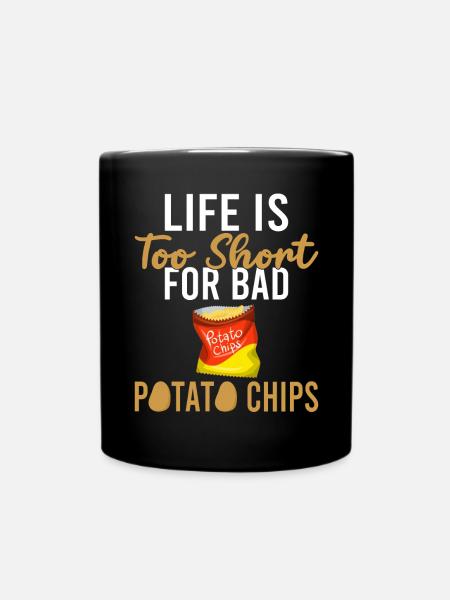 Kartoffelchips Geschenk - Tasse einfarbig - Schwarz