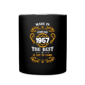 Fabriqué en février 1957 Le meilleur - Mug uni - noir - Devant