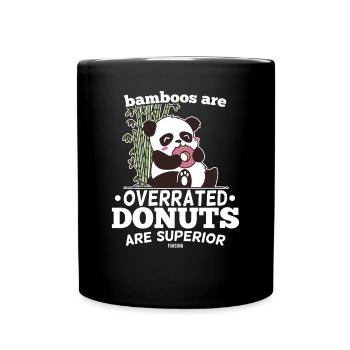 Bamboos Are Overrated Donuts Are Superior - Tasse einfarbig - Schwarz - Vorne
