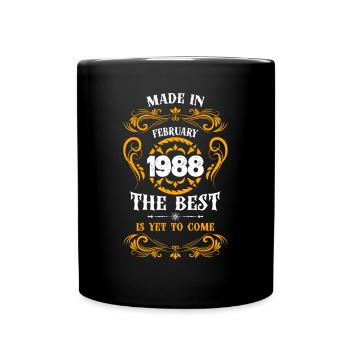 Made In February 1988 The Best - Full Colour Mug - black - Front