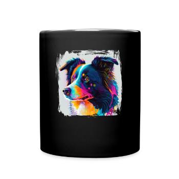 Hunde Spruch Border Collie Design - Tasse einfarbig - Schwarz - Vorne