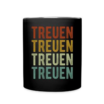 Treuen Stadt Retro Vintage - Tasse einfarbig - Schwarz - Vorne