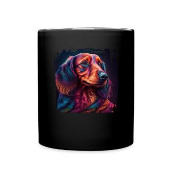 Hunde Spruch Dachshund Design für Hundeliebhaber - Tasse einfarbig - Schwarz - Vorne