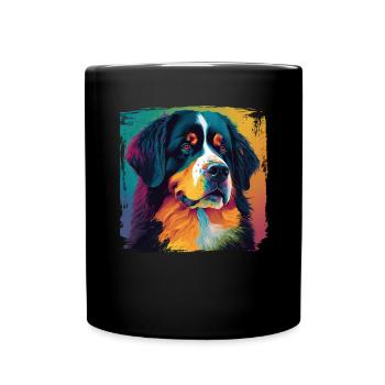 Dogs Bernese Mountain Dog Dog Lovers - Full Colour Mug - black - Front