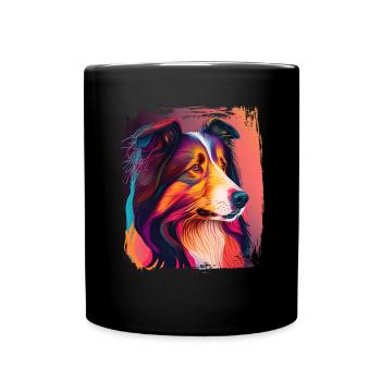 Collie Dog Saying Collie Design - Mug uni - noir - Devant