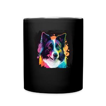 Hunde Spruch Border Collie Design - Tasse einfarbig - Schwarz - Vorne