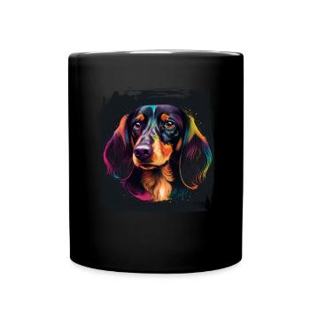 Hunde Spruch Dachshund Design für Hundeliebhaber - Tasse einfarbig - Schwarz - Vorne