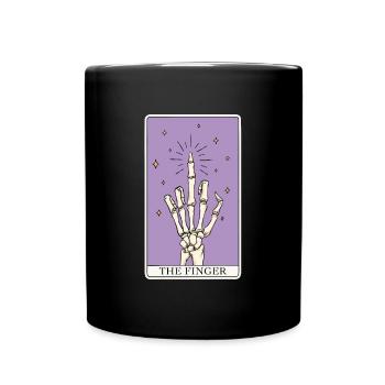 Sarkasmus-Tarot-Kartenfinger für einen Tarot-Leser - Tasse einfarbig - Schwarz - Vorne