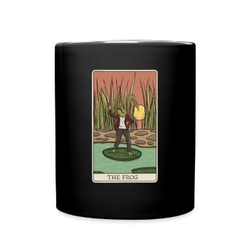 Cottagecore Frog Tarot Card "The Frog" for - Full Colour Mug - black - Front