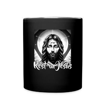 Citations chrétiennes Dessins reposent en Jésus Chrétiens - Mug uni - noir - Devant
