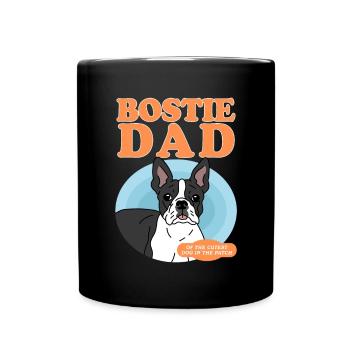 Boston Terrier Dad Hundebesitzer Hunde Geschenk - Tasse einfarbig - Schwarz - Vorne
