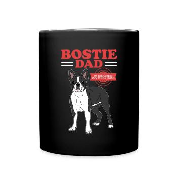 Boston Terrier Dad Hund Hundebesitzer Geschenk - Tasse einfarbig - Schwarz - Vorne