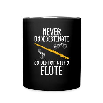Flöte - Tasse einfarbig - Schwarz - Vorne