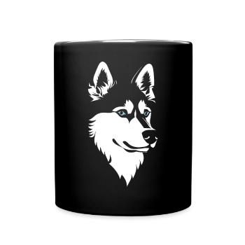 Siberian Husky Rasse mit blauen Augen Huskys - Tasse einfarbig - Schwarz - Vorne