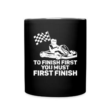 Geh Kart - Tasse einfarbig - Schwarz - Vorne