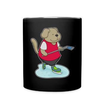 Hund Eishockey Eishockeyschläger - Tasse einfarbig - Schwarz - Vorne