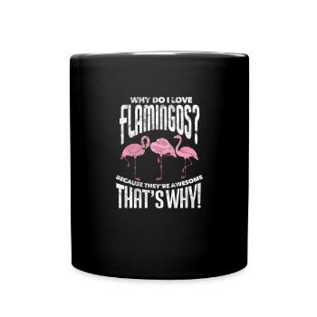 Flamingo Pink Bird Zoo Summer Holiday Gift - Full Colour Mug - black - Front