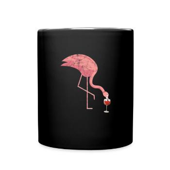 Flamingo Wine - Full Colour Mug - black - Front