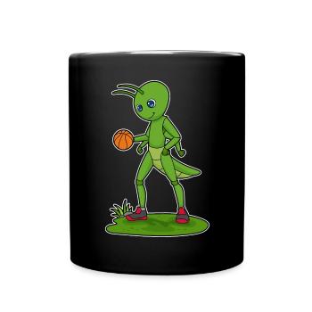 Caterpillar basketball player basketball - Full Colour Mug - black - Front