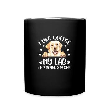 Labrador Hund Hunde Hunderasse Geschenk - Tasse einfarbig - Schwarz - Vorne