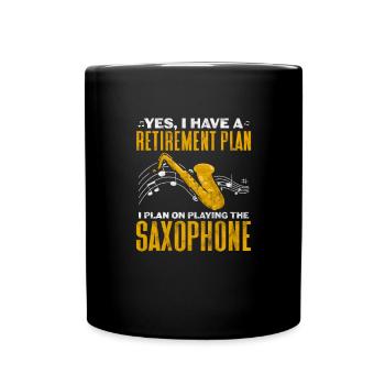 Ruhestand Saxophone - Tasse einfarbig - Schwarz - Vorne