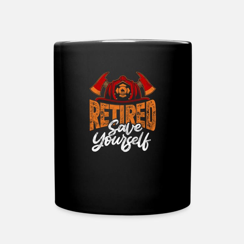 Ruhestand Feuerwehr - Tasse einfarbig - Schwarz