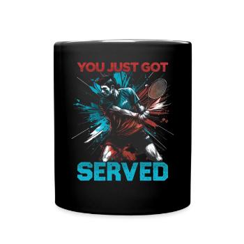 Badminton Lustiger Spruch Herren Badminton Design - Tasse einfarbig - Schwarz - Vorne