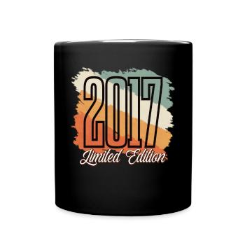 2017 Année de naissance Anniversaire Année de construction Vintage Rétro - Mug uni - noir - Devant