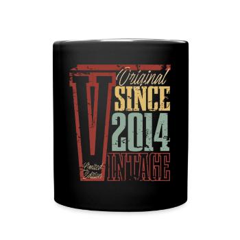 2014 Anniversaire Année de naissance Année de construction Vintage Rétro - Mug uni - noir - Devant