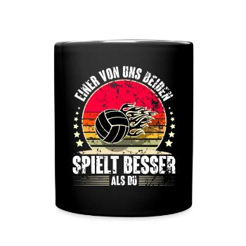 Volleyball - Tasse einfarbig - Schwarz - Vorne