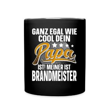 Brandmeister Papa Vater Vatertag Cooler Papa - Tasse einfarbig - Schwarz - Vorne