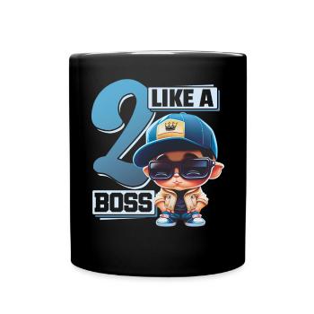 Baby 2nd Birthday Young Girls Like a Boss - Full Colour Mug - black - Front