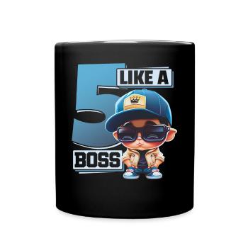 Bébé 5ème anniversaire Jeunes filles comme un patron - Mug uni - noir - Devant