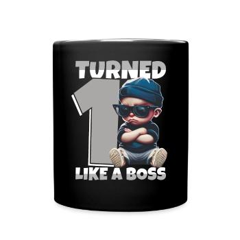 Baby 1st Birthday Young Girls Like a Boss - Full Colour Mug - black - Front