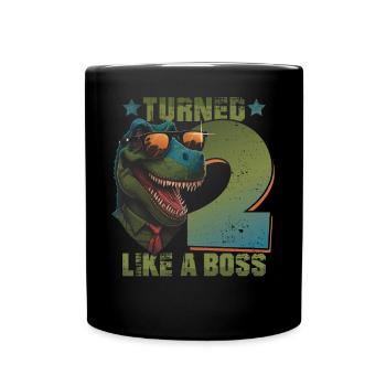 Baby 2. Geburtstag Junge Mädchen Like a Boss - Tasse einfarbig - Schwarz - Vorne