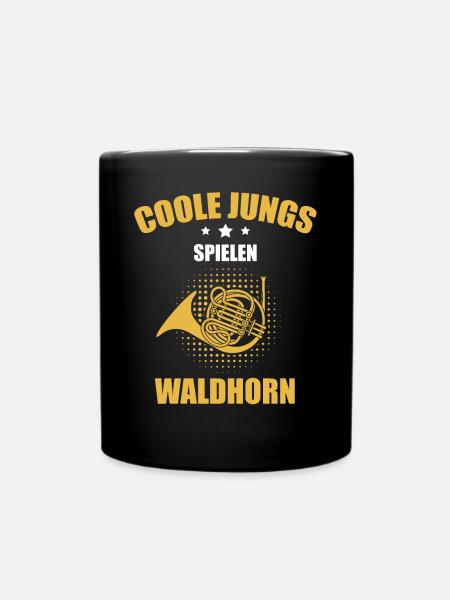 Waldhorn Waldhornspieler Waldhornist - Tasse einfarbig - Schwarz