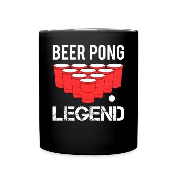 Bier Pong Beer Pong Legend Lustiges Geschenk - Tasse einfarbig - Schwarz - Vorne