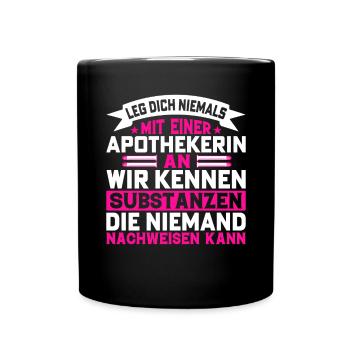 Apothekerin Substanzen Geschenkidee Nachweisen - Tasse einfarbig - Schwarz - Vorne