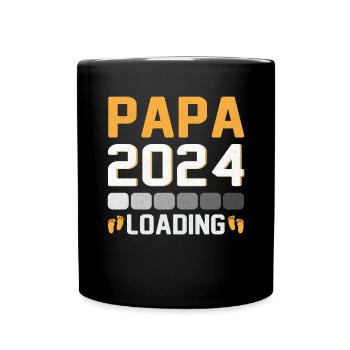 Schwangerschaft Werdende Eltern Geschenk Papa 2024 - Tasse einfarbig - Schwarz - Vorne