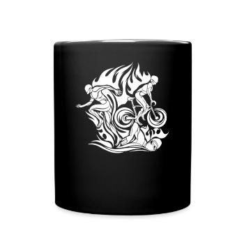 Triathlète Course à pied Natation Vélo Cyclisme - Mug uni - noir - Devant