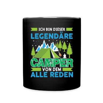 Camping Zelten Wohnwagen Spruch Camper Wohnmobil - Tasse einfarbig - Schwarz - Vorne
