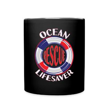 Lifeguard Ocean Rescue Lifesaver - Full Colour Mug - black - Front